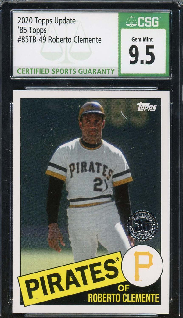 Roberto Clemente 2020 Topps Update 85 Topps Baseball Card #85TB-49 CSG 9.5