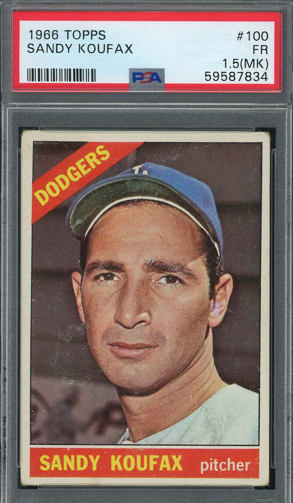 Sandy Koufax 1966 Topps Baseball Card 100 Graded PSA 1.5 59587834