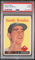 Sandy Koufax 1958 Topps Baseball Card #187 Graded PSA 2 72219605-Powers Sports Memorabilia