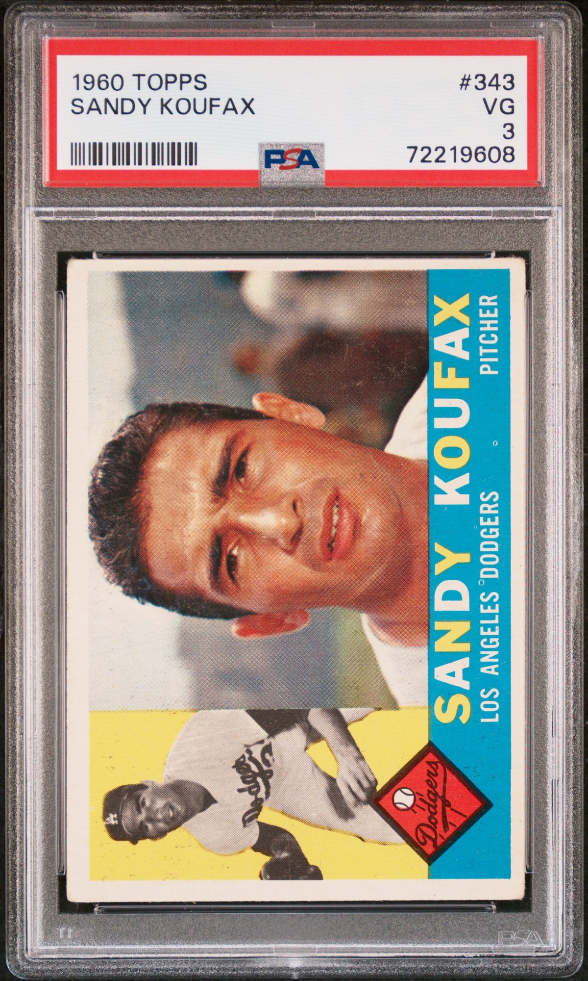 Sandy Koufax 1960 Topps Baseball Card #343 Graded PSA 3 72219608