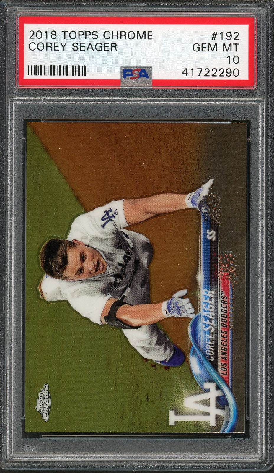 Clayton Kershaw 2018 Topps Chrome Baseball Card #121 Graded PSA 10 GEM MINT