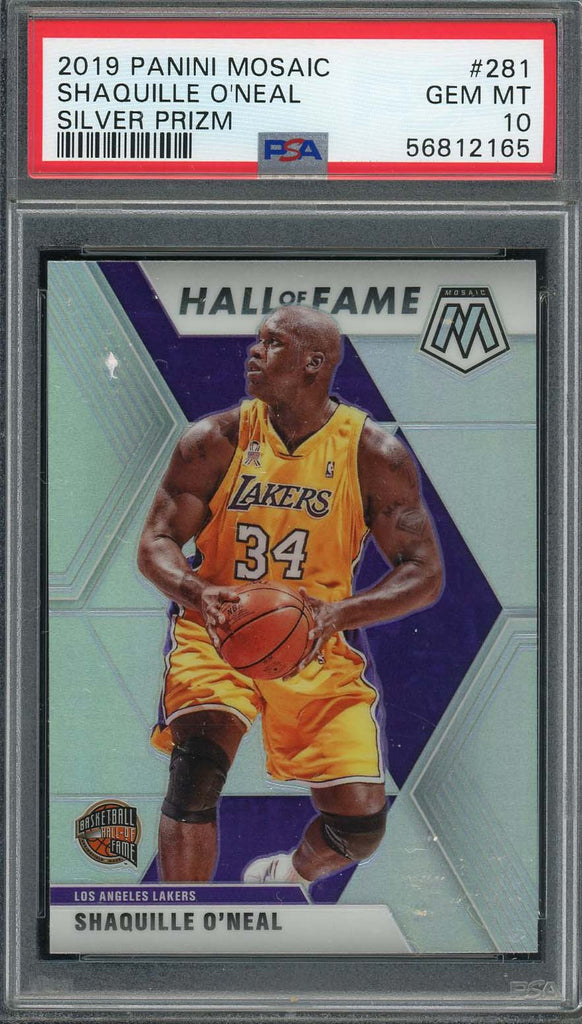 Shaquille O'Neal 2019 Panini Mosaic Silver Prizm Card #281 Graded PSA 10