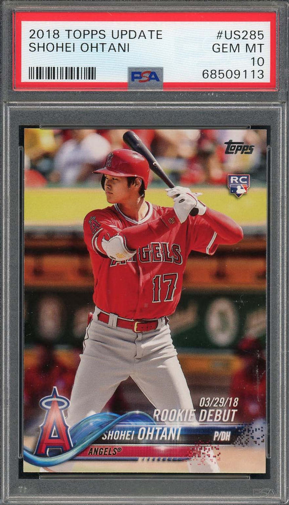 大谷翔平 2018 Topps Update Baseball Rookie Card RC #US285 Graded PSA 10