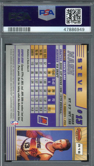 Steve Nash 1996 Bowmans Best Basketball Rookie Card RC #R18 Graded PSA 9 MINT-Powers Sports Memorabilia
