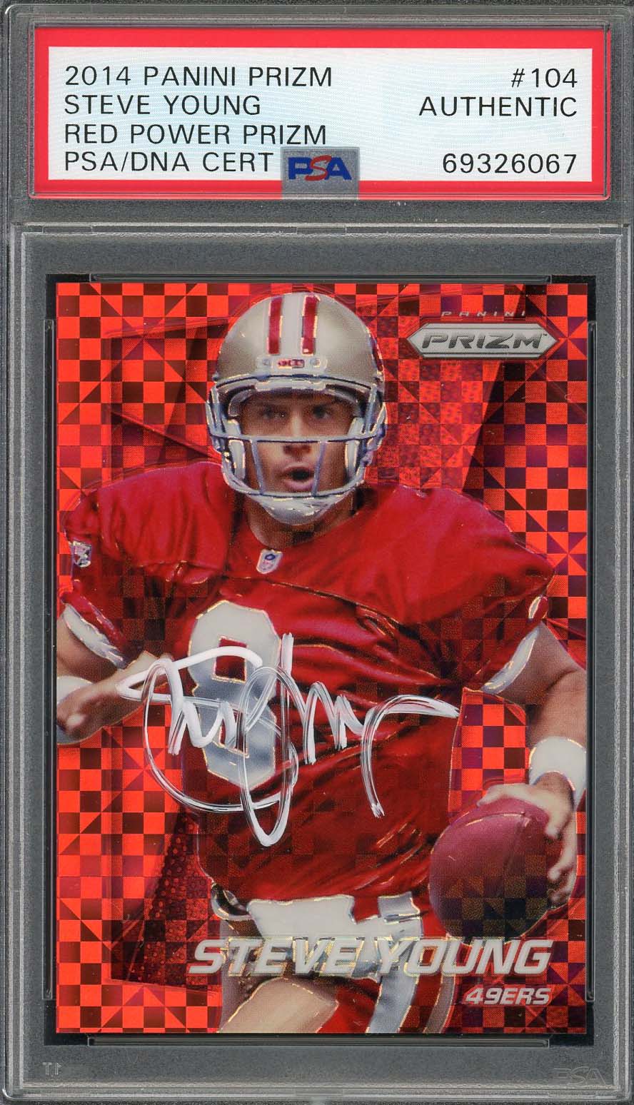 Framed Steve Young San Francisco 49ers Autographed Red Mitchell & Ness  Authentic Jersey