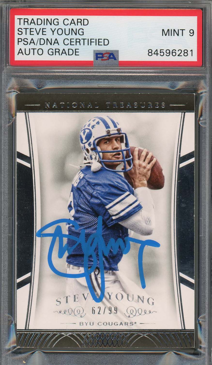 Steve Young Autographed 2015 Panini National Treasures Signed Card PSA