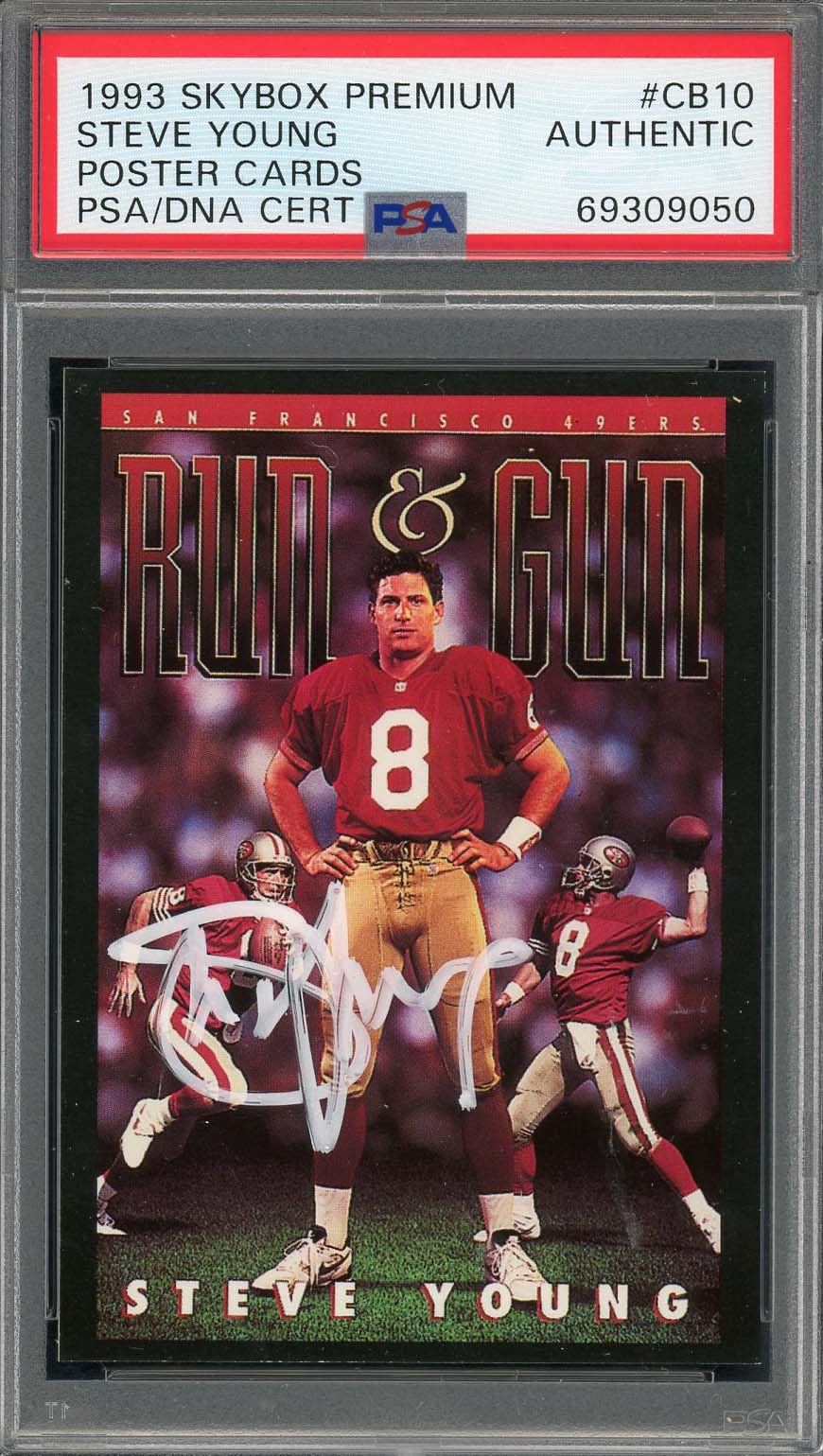 Framed Steve Young San Francisco 49ers Autographed Red Mitchell & Ness  Authentic Jersey