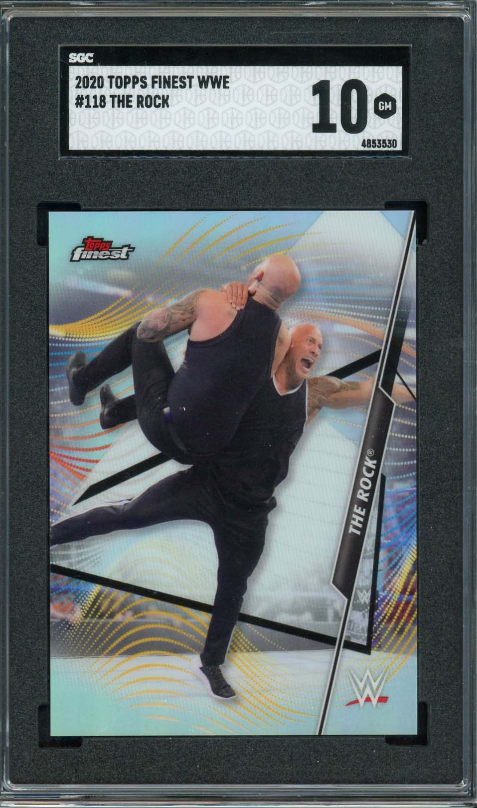 The Rock - Dwayne Johnson 2020 Topps Finest WWE Wrestling Card #118 Graded SGC 10-Powers Sports Memorabilia
