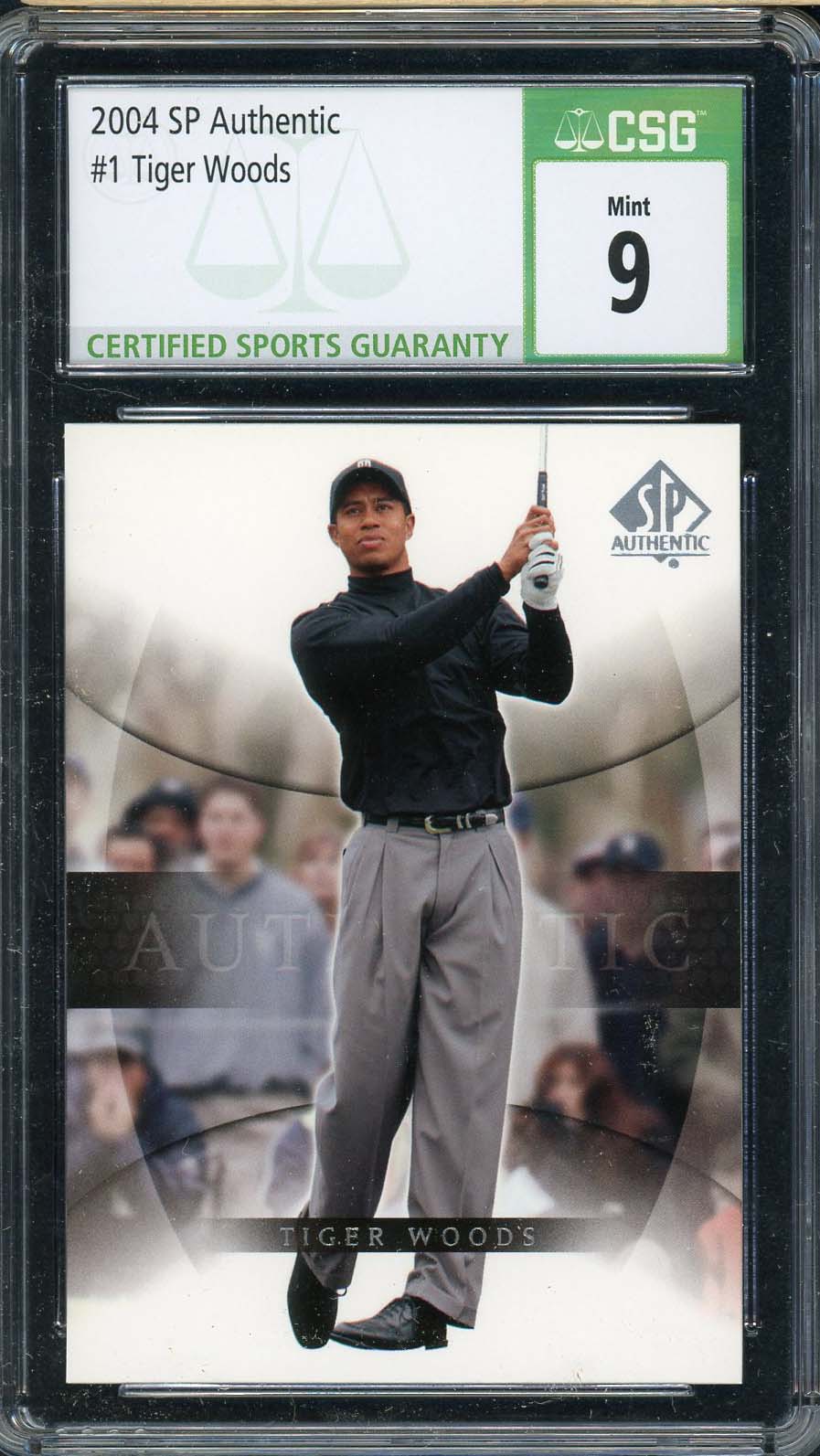 Tiger Woods 2004 SP Authentic Golf Card #1 Graded CSG 9-Powers Sports Memorabilia