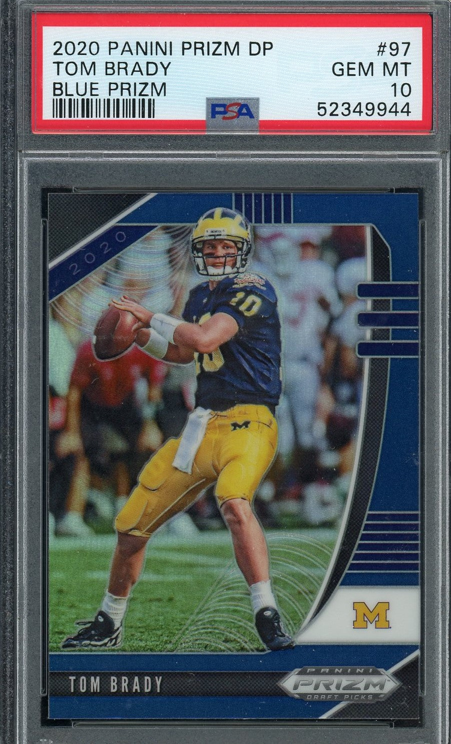 Tom Brady 2020 Panini Prizm Draft Picks Football Card #97 Graded PSA 10