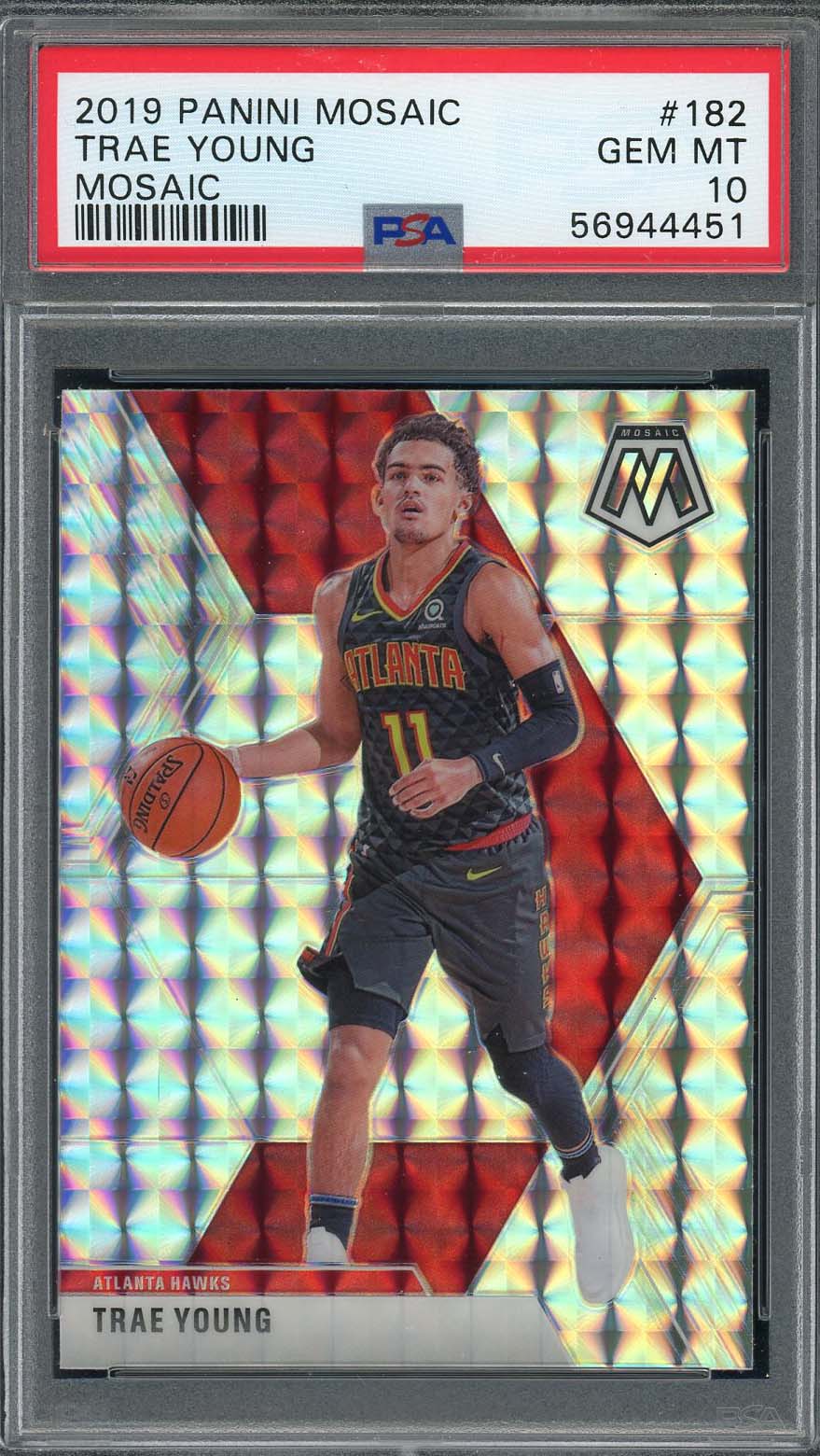 Trae Young 2019 Panini Mosaic Mosaic Basketball Card #182 Graded PSA 10