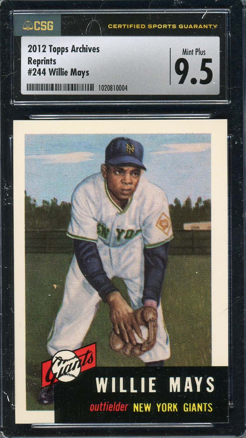 Willie Mays 2012 Topps Archives Baseball Card #244 Graded CSG 9.5