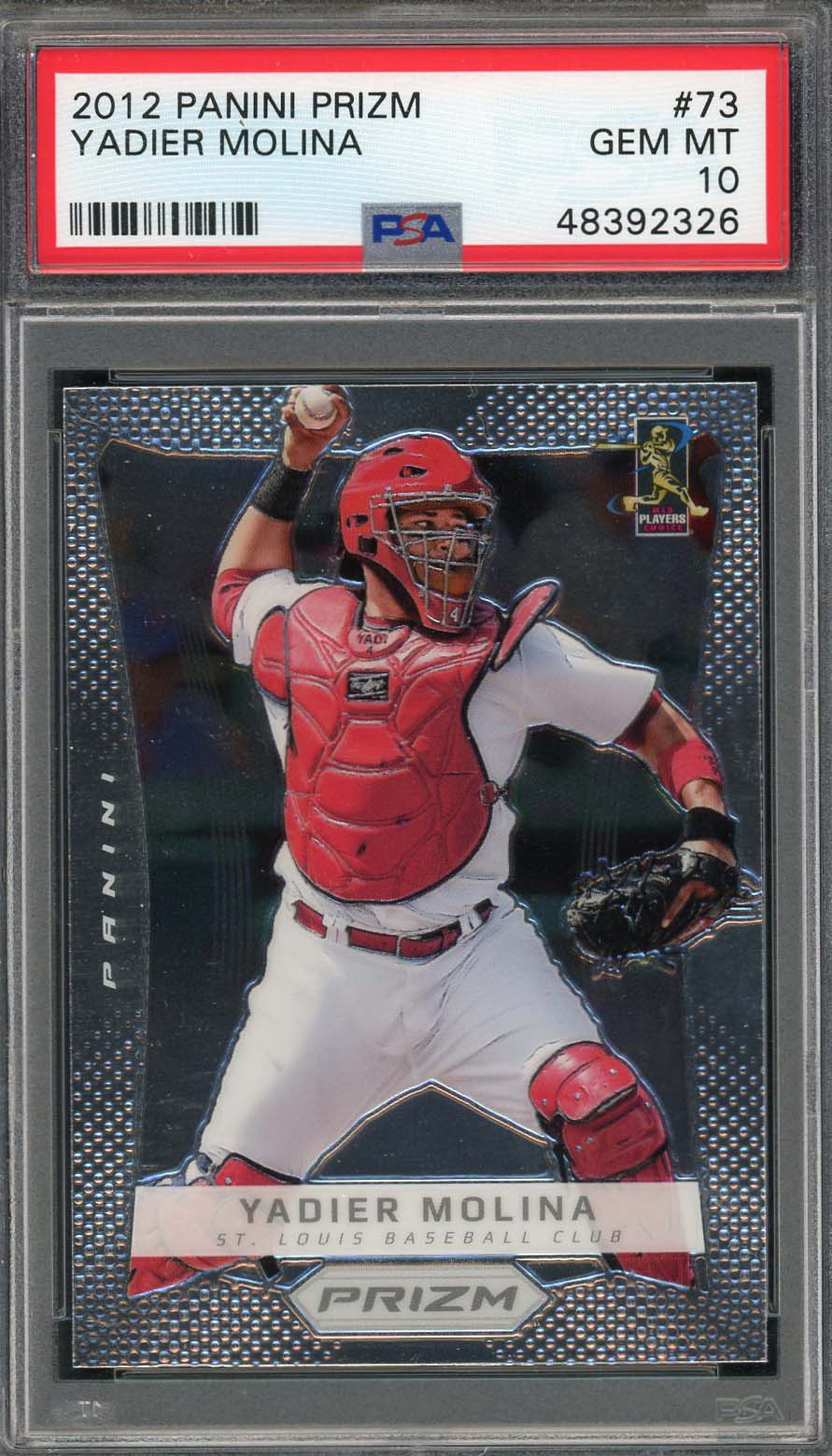 Yadier Molina 2018 Topps Chrome Baseball Card #24 Graded PSA 10