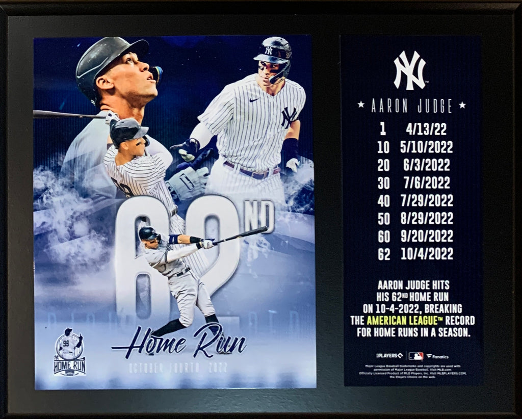 Aaron Judge New York Yankees Unsigned 62nd Home Run Photograph