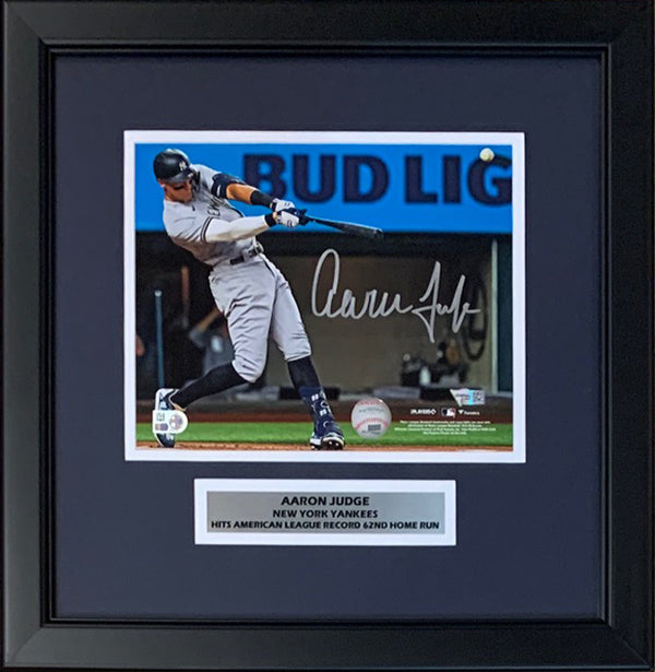 Aaron Judge Signed 62nd Home Run Authentic Ticket Display - Framed (Fa – DAS