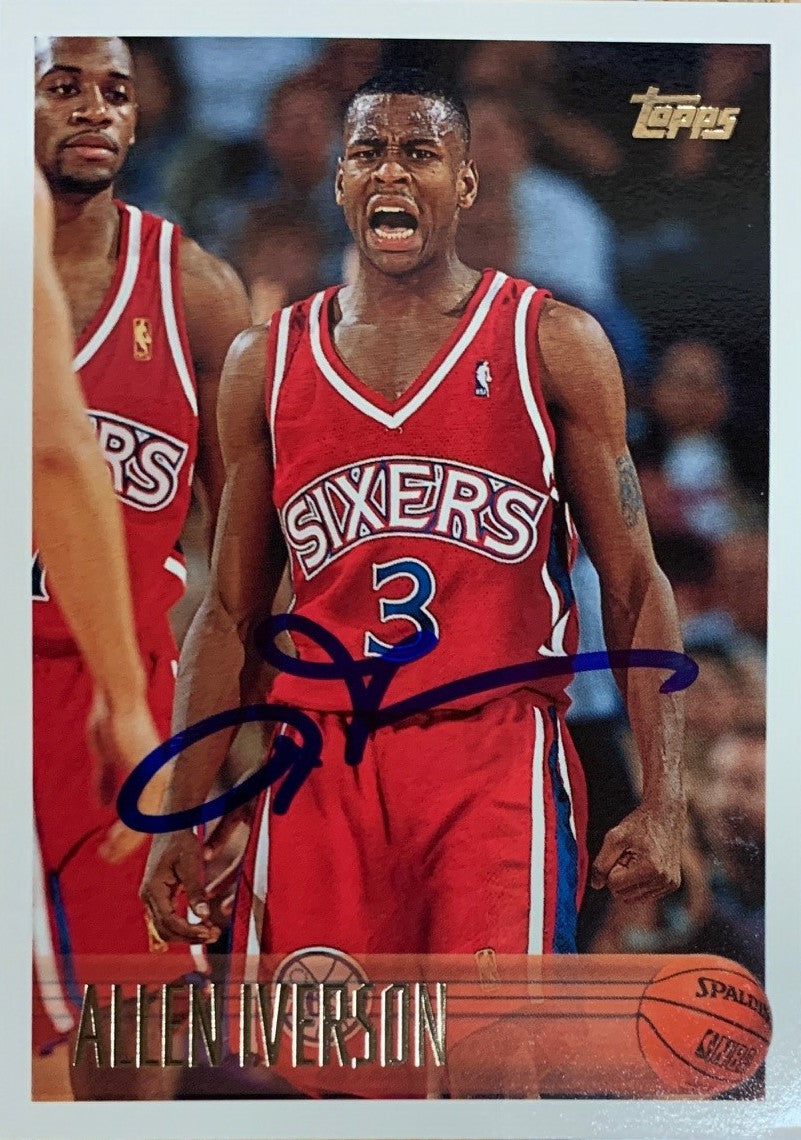 Allen Iverson Autographed Philadelphia 76ers Signed Basketball Funko Pop  102 PSA DNA COA DAMAGED