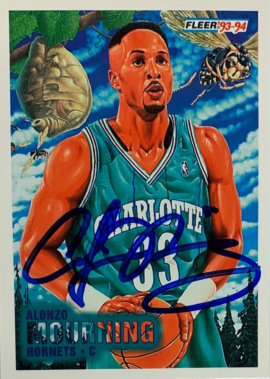 Alonzo Mourning 1993 Fleer Basketball Signed Card #234 Auto JSA COA