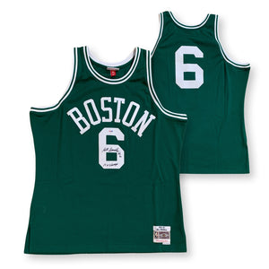 Bill Russell Autographed Boston Signed Authentic Green Basketball Jersey 11 x CHAMP PSA DNA COA-Powers Sports Memorabilia