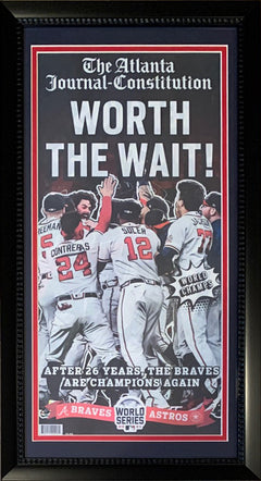 2021 Atlanta Braves World Series Champions ORIGINAL Newspaper Matted &  Framed!