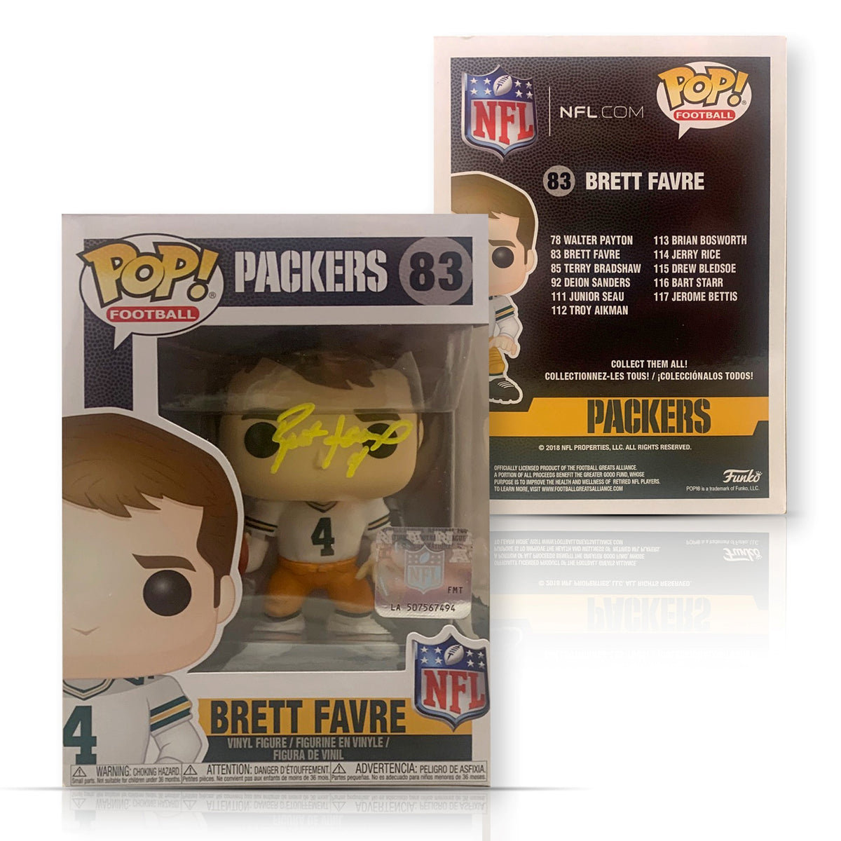 Brett Favre Autographed Green Bay Packers Signed Football Funko Pop 83