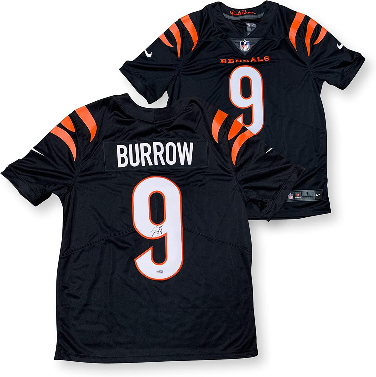 Joe Burrow Autographed Bengals Signed Nike Football Orange Jersey