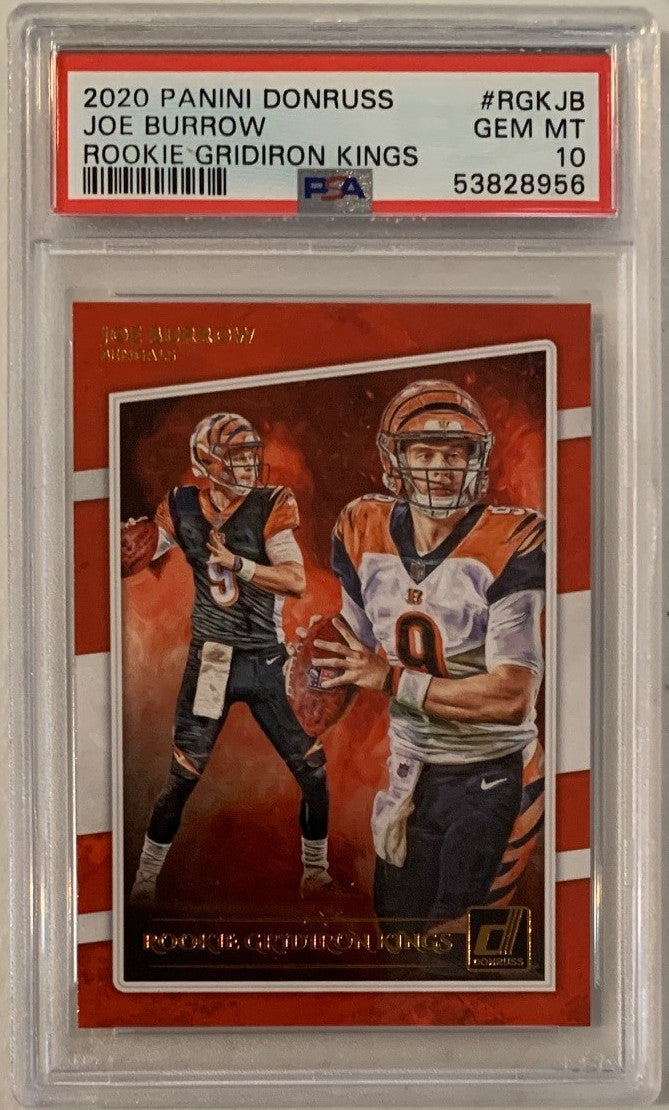Joe Burrow 2020 Panini Donruss Gridiron Kings Rookie Card RC #RGKJB Graded PSA 10-Powers Sports Memorabilia