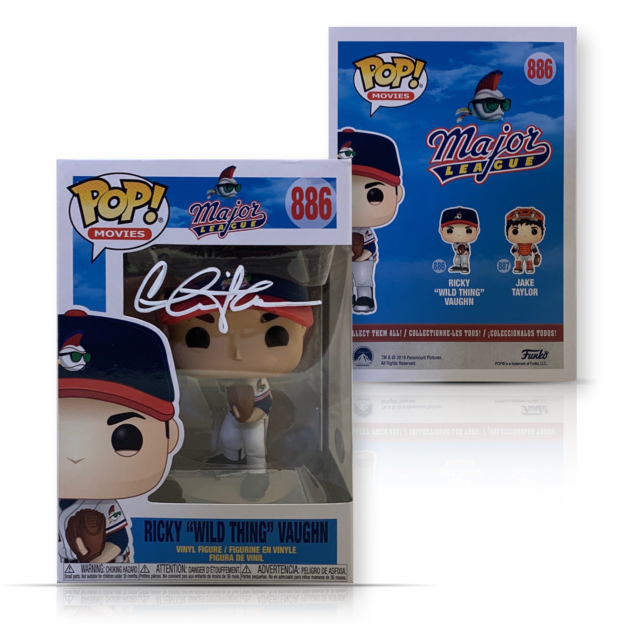 Charlie Sheen Autographed Major League Ricky Vaughn Signed Baseball Funko Pop 886 PSA DNA COA-Powers Sports Memorabilia