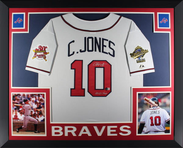 Shop Atlanta Braves Chipper Jones Autographed White Majestic Jersey Size L