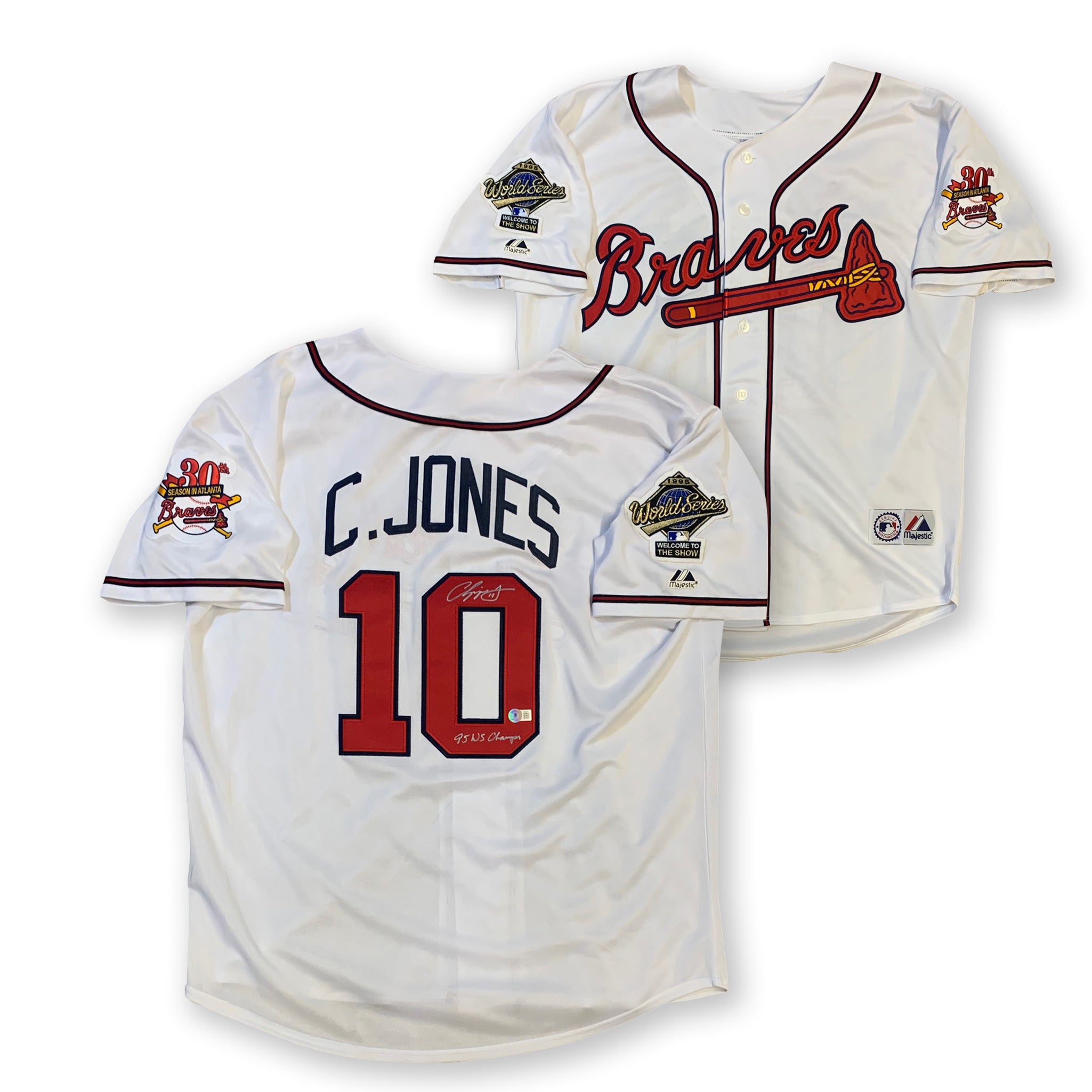 Chipper Jones Autographed Atlanta Braves 1995 World Series Signed Maje