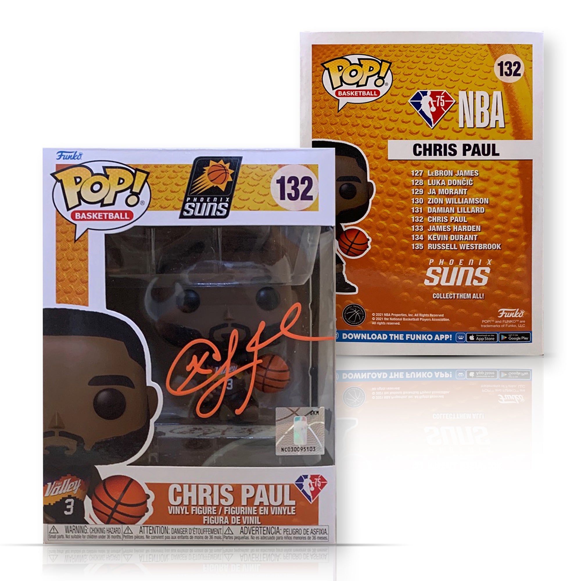 Chris Paul Autographed Phoenix Suns Signed Basketball Funko Pop 132 Fanatics Authentic COA-Powers Sports Memorabilia