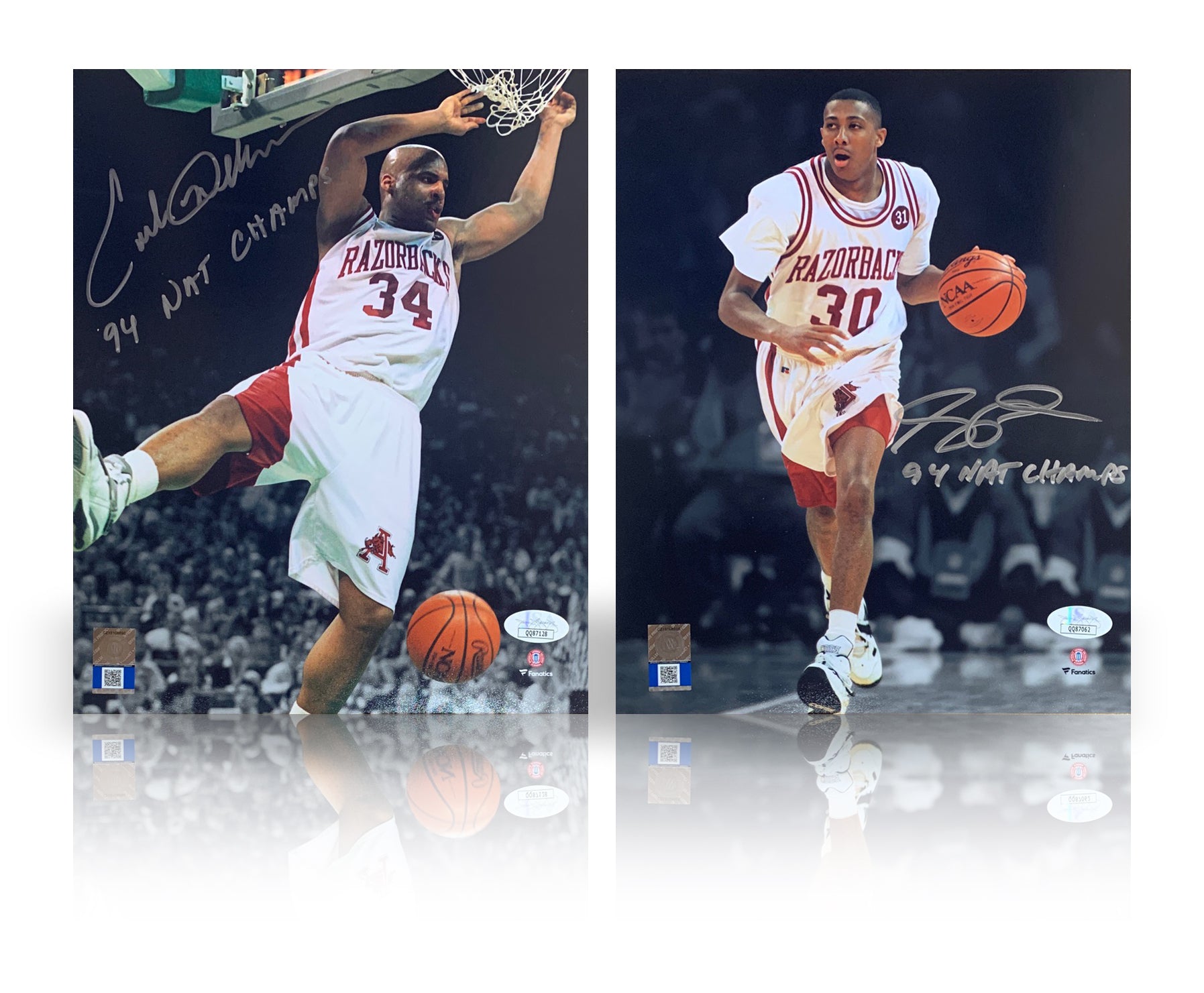 Corliss Williamson & Scotty Thurman Autographed Arkansas 1994 Signed 16x20 Photo JSA COA-Powers Sports Memorabilia