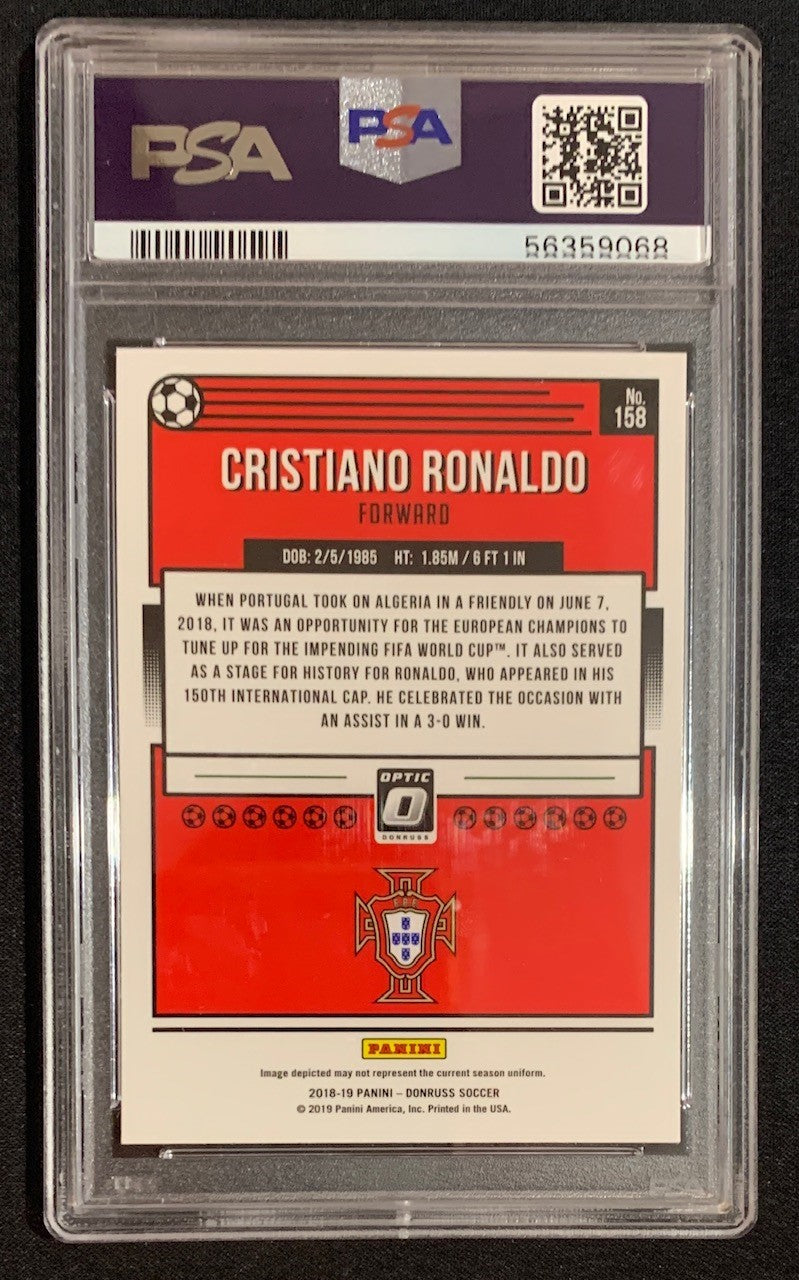 クリスティアーノ ロナウド 2018 パニーニ ドンラス オプティック サッカー カード #158 グレード PSA 9