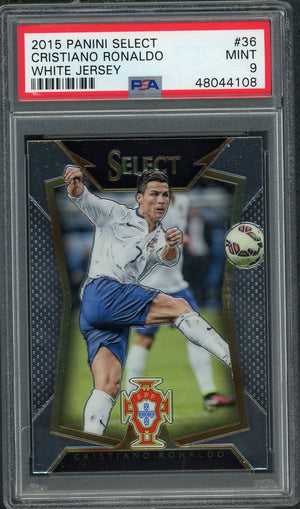 Cristiano Ronaldo Portugal 2015 Panini Select Soccer Card #36 Graded PSA 9 MINT-Powers Sports Memorabilia