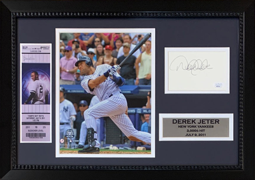 Derek Jeter Autographed Framed Yankees Jersey