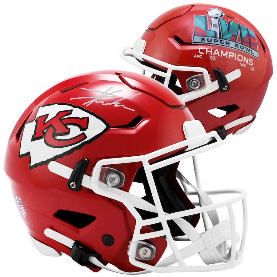 Travis Kelce Kansas City Chiefs Autographed Riddell Speed Replica Helmet