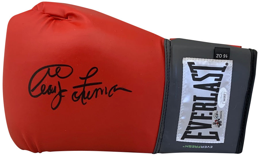 George Foreman Autographed Everlast 16oz Signed Red Boxing Glove JSA COA Left-Powers Sports Memorabilia