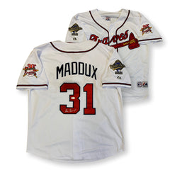 Greg Maddux Atlanta Braves Autographed 1995 Mitchell & Ness Authentic Jersey  with 1995 WS Champs Inscription