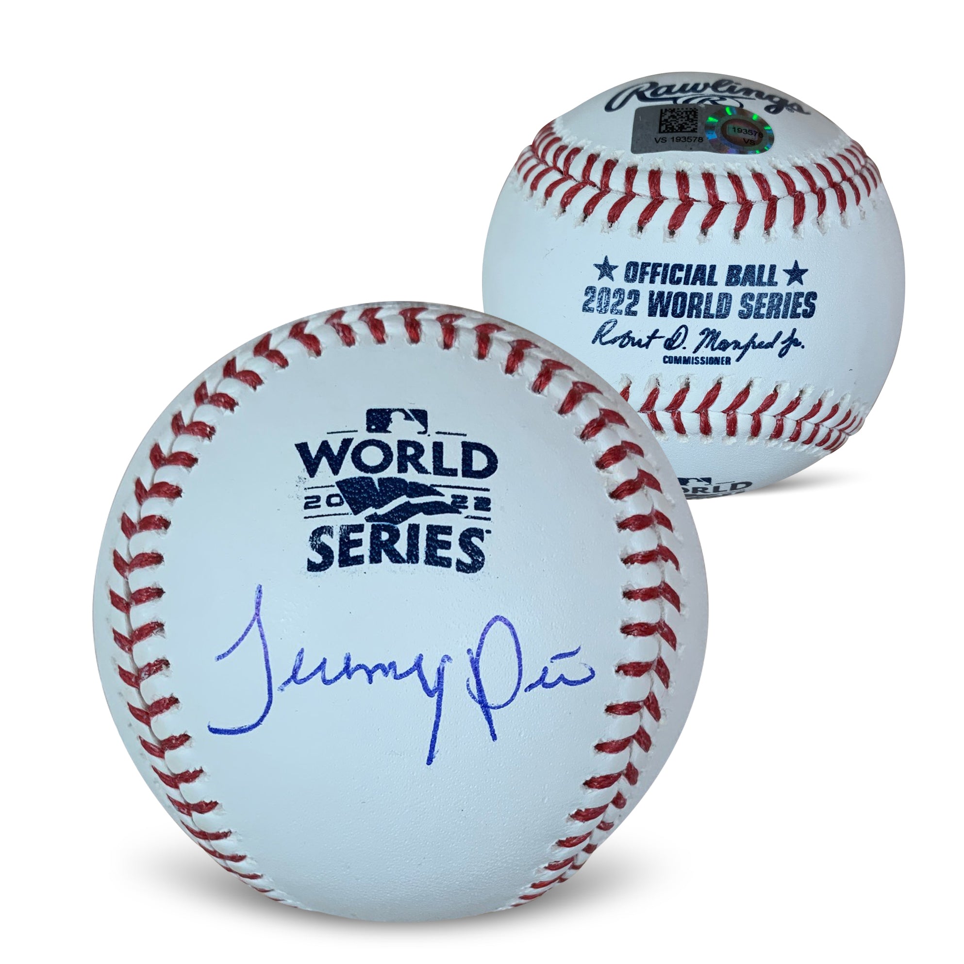 Jeremy Pena Autographed 2022 World Series Signed Baseball MLB Authenti