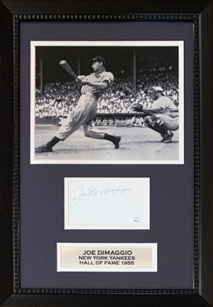 Joe DiMaggio Autographed New York Yankees Signed 14x20 Framed Baseball Book Display JSA COA-Powers Sports Memorabilia