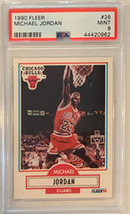 Michael Jordan 1990 Fleer Basketball Card #26 Classé PSA 9