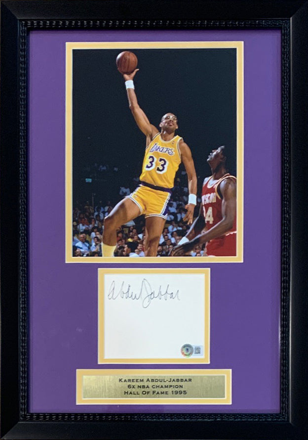 Kareem Abdul-Jabbar Autographed Basketball Signed Book Page 14x20 Fram