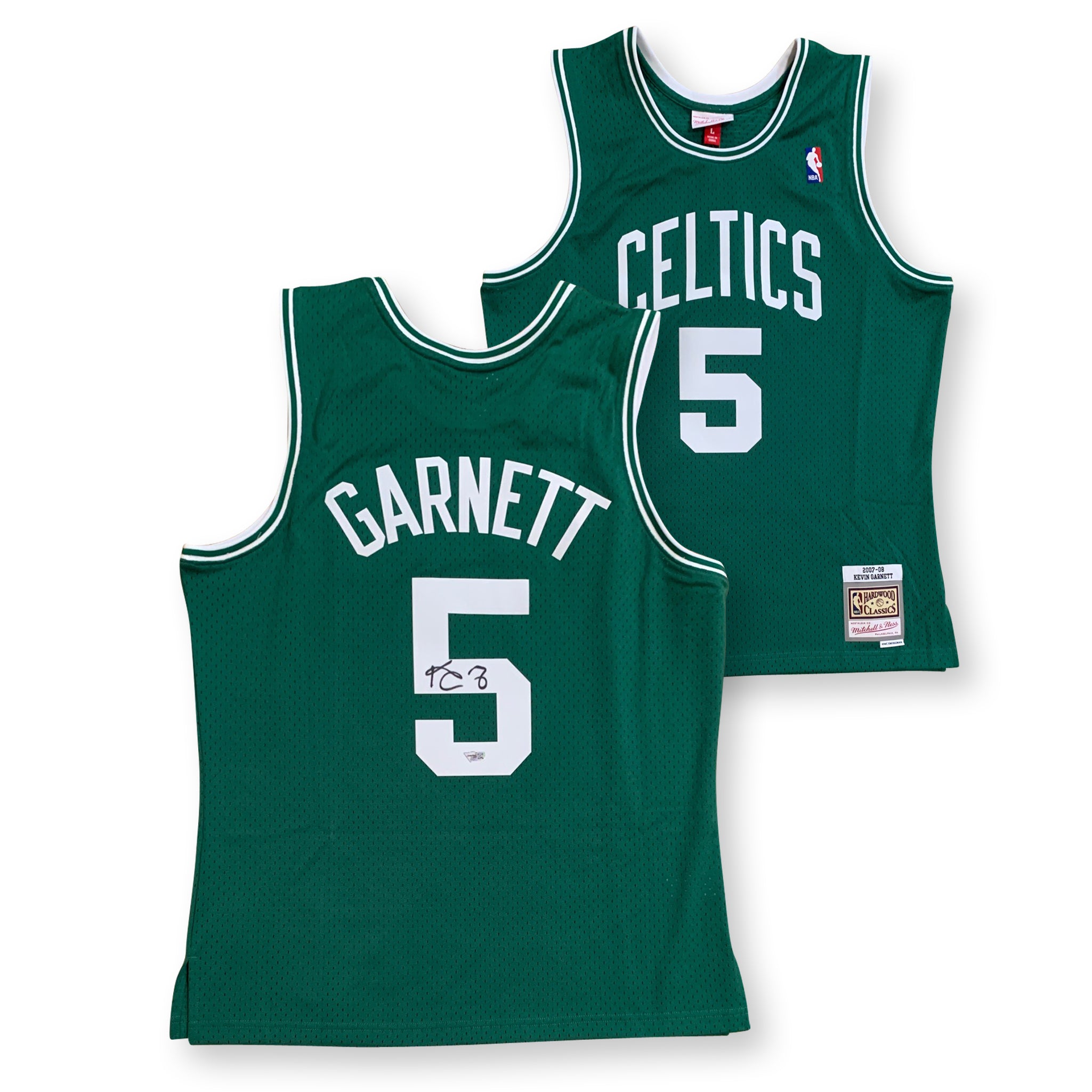 Kevin Garnett Boston Celtics Autographed White Mitchell and Ness Authentic  Jersey