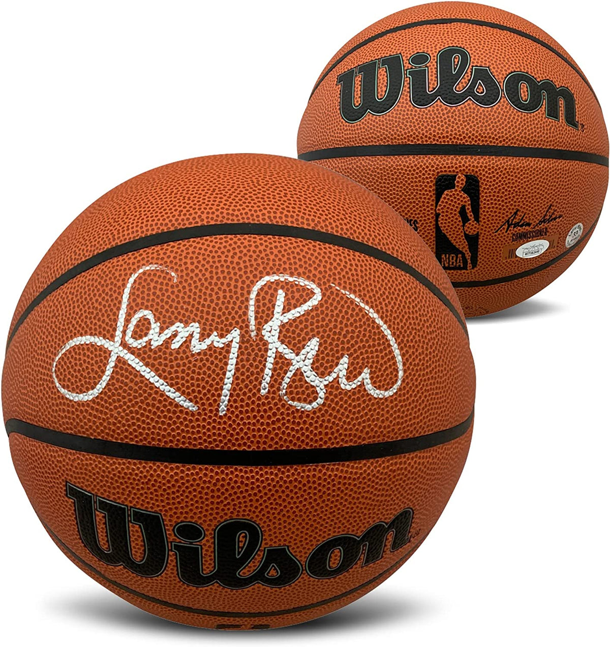 Larry Bird Signed Wilson I/O Platinum 75th Anniversary Logo NBA Basketball