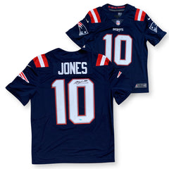 Mac Jones Autographed New England (Navy Blue #10) Custom Jersey