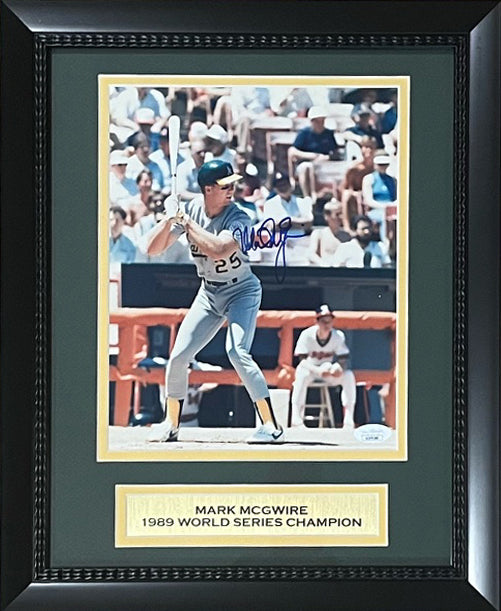 Mark McGwire Autographed Oakland Athletics Signed Baseball 8x10 Framed