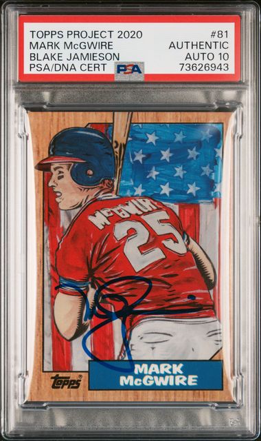 Mark McGwire Topps Project 2020 Blake Jamieson Signed Baseball Card #81 Auto Graded PSA 10-Powers Sports Memorabilia