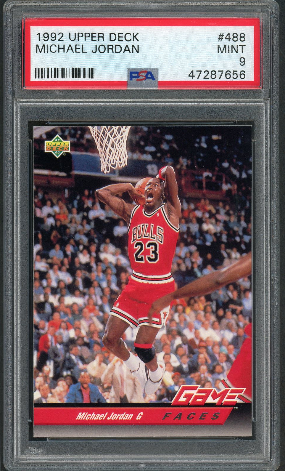 Michael Jordan 1992 Upper Deck Basketball Card #488 Graded PSA 9 MINT