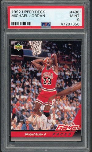 Michael Jordan 1992 Upper Deck Basketball Card #488 Graded PSA 9 MINT-Powers Sports Memorabilia