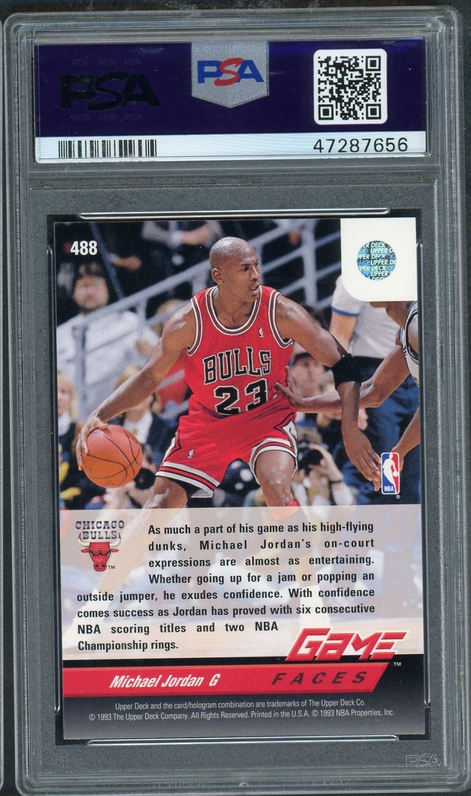 Michael Jordan 1992 Upper Deck Basketball Card #488 Graded PSA 9 MINT-Powers Sports Memorabilia