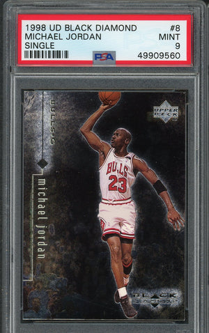Michael Jordan 1998 Upper Deck Black Diamond Basketball Card #8 Graded PSA 9 MINT-Powers Sports Memorabilia